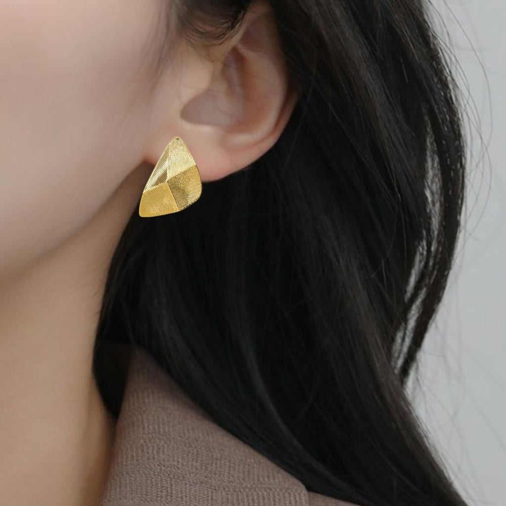 Terrain Stud Earrings Gold Nestasia