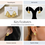 Terrain Stud Earrings Gold Nestasia