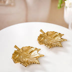 Maple Leaf Decorative Metal Tray Set Of 2 Nestasia