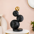 Stacked Modern Sphere Sculpture Black And Gold Nestasia
