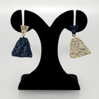 Textured Symmetry Black And Gold Earrings Nestasia