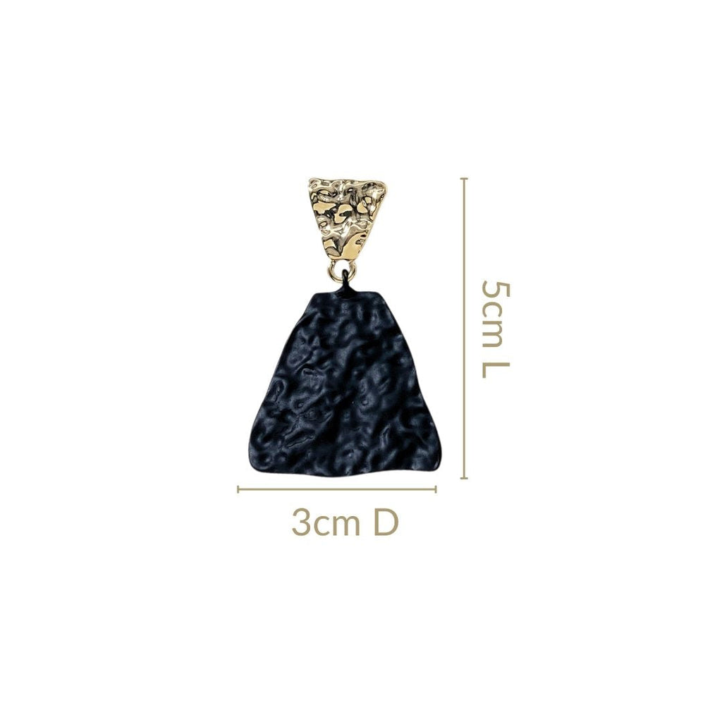 Textured Symmetry Black And Gold Earrings Nestasia