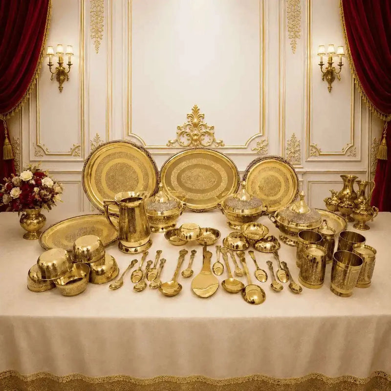 Brass Luxury Dinner Serving Set Vedansh Craft