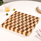 Checkered Wooden Thick Chopping Board Nestasia