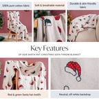Santa Hat Christmas Sofa Throw Blanket Nestasia
