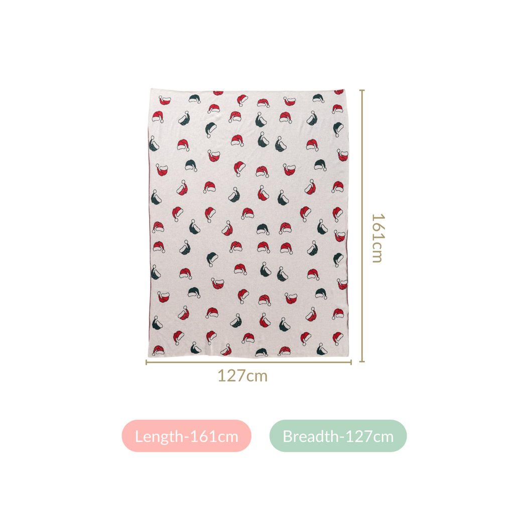 Santa Hat Christmas Sofa Throw Blanket Nestasia