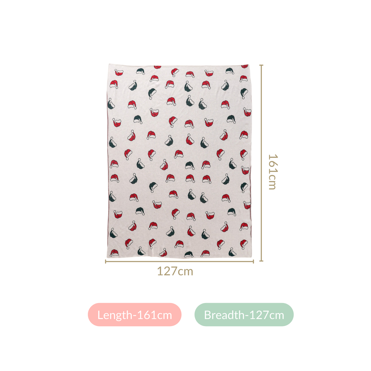 Santa Hat Christmas Sofa Throw Blanket Nestasia