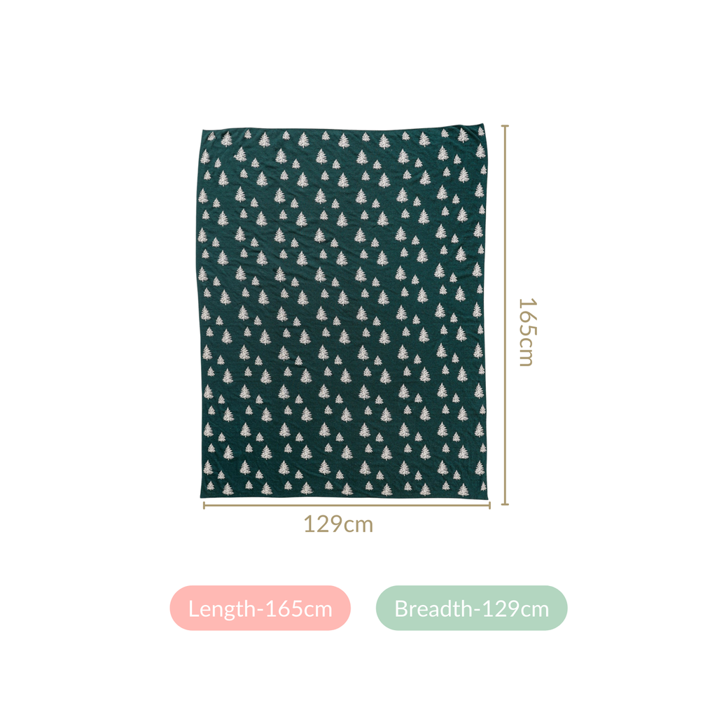 Green Reversible Christmas Tree Throw Blanket Nestasia