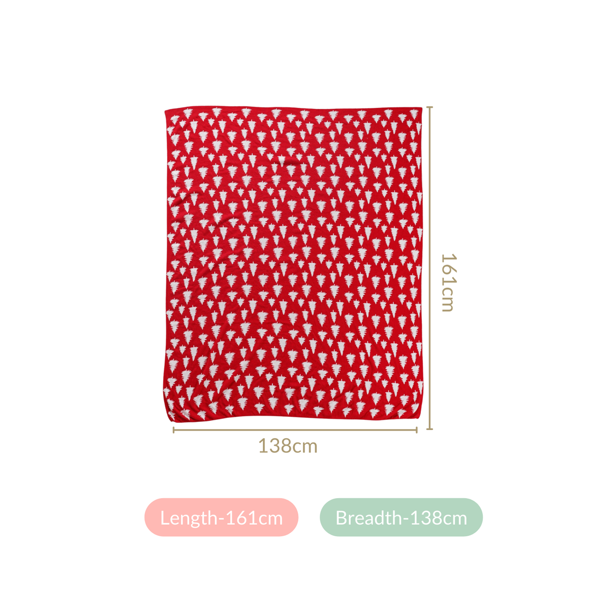 Reversible Style Christmas Tree Throw Blanket Red Nestasia