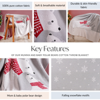Mumma And Baby Polar Bears Cotton Throw Blanket Nestasia