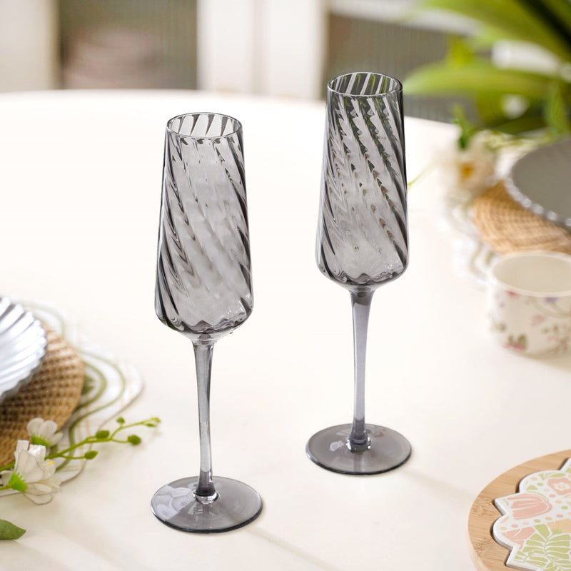 Tinted Champagne Glass Set Of 2 240ml Nestasia