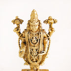 Tirupati Balaji Fine Carving Jewellery Finish Pure Brass Idol 7cm Nestasia