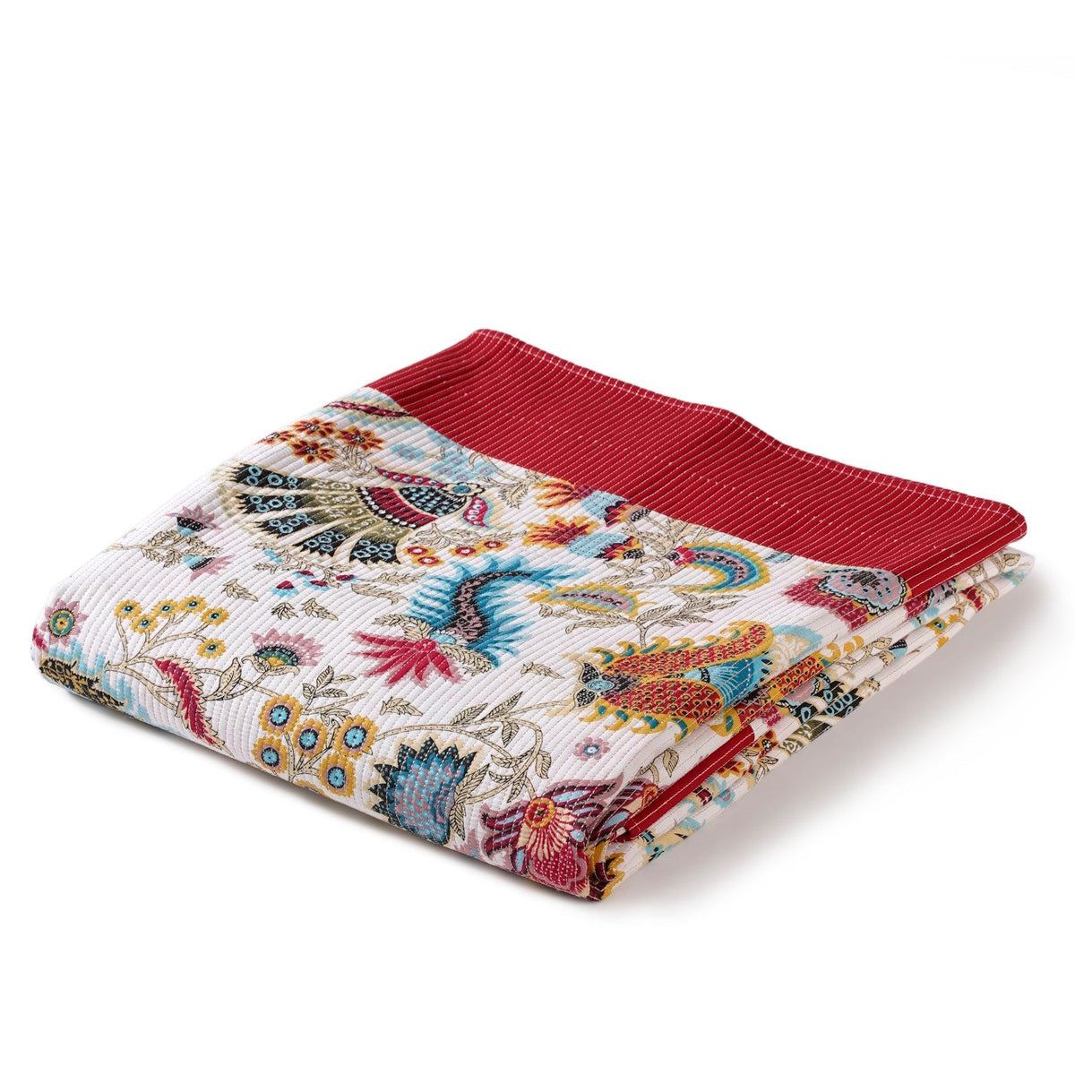 Ethnic Bloom Quilted Cotton Bedcover 250x230cm Nestasia