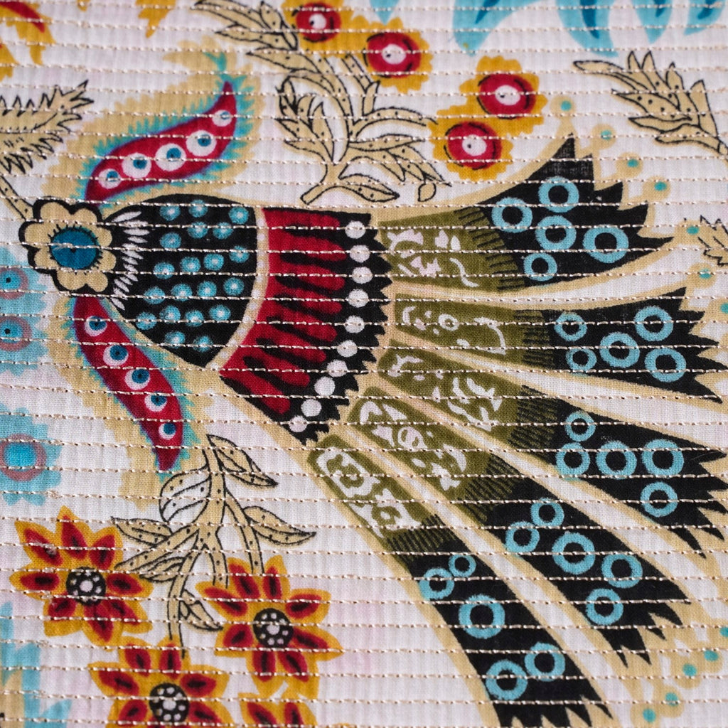 Ethnic Bloom Quilted Cotton Bedcover 250x230cm Nestasia