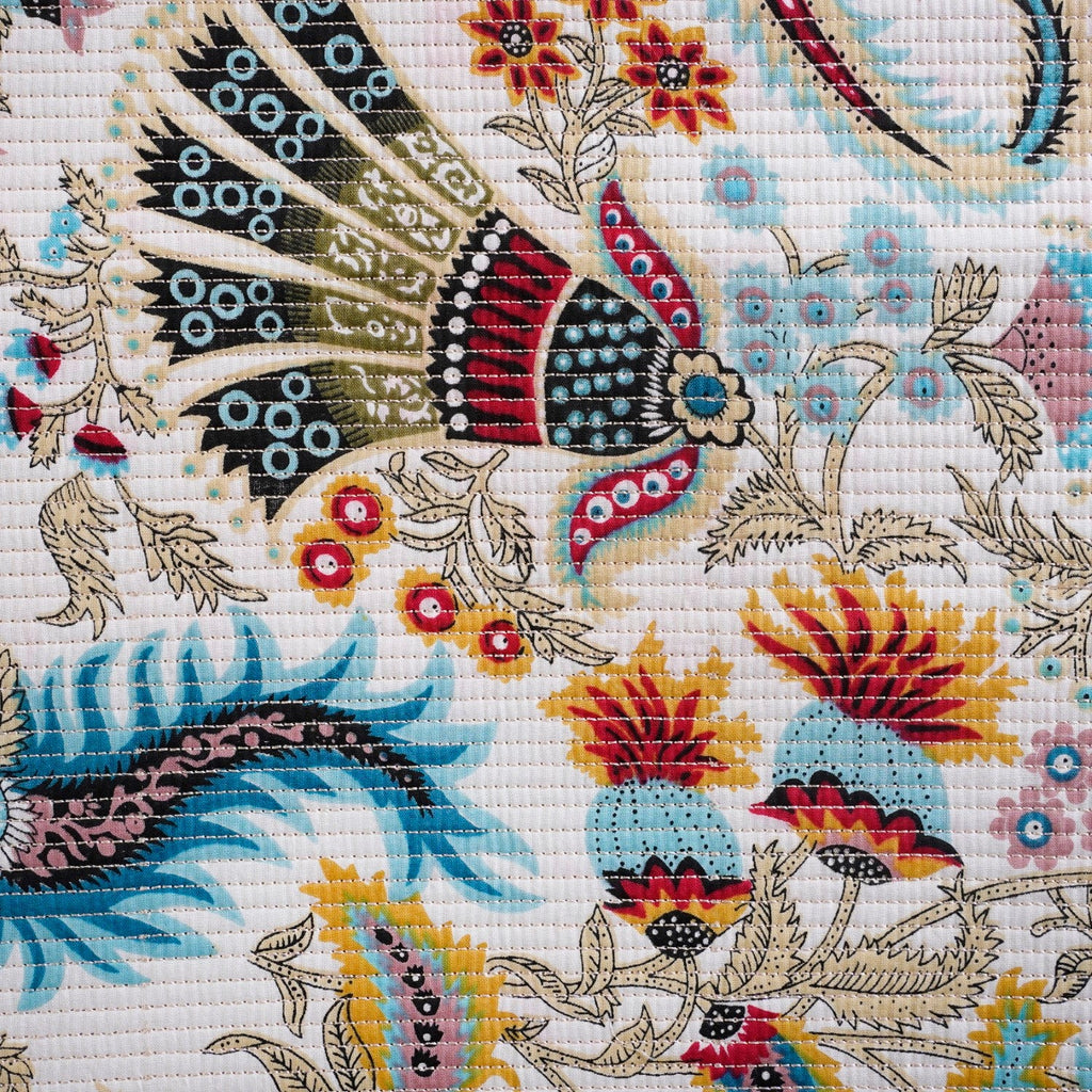 Ethnic Bloom Quilted Cotton Bedcover 250x230cm Nestasia