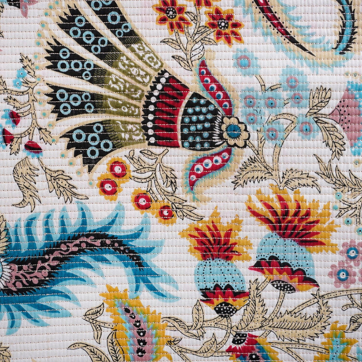 Ethnic Bloom Quilted Cotton Bedcover 250x230cm Nestasia