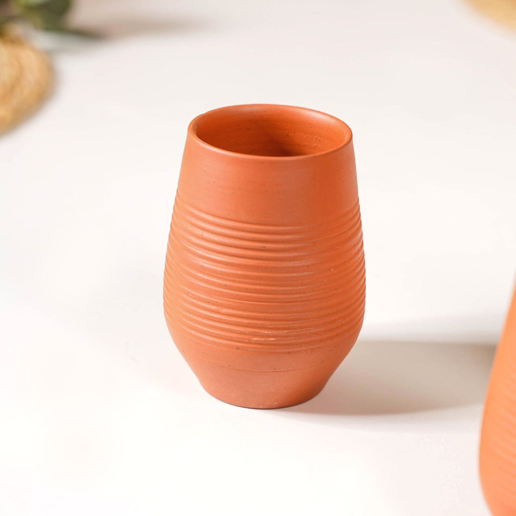 Ring Textured Terracotta Tumblers Set Of 4 400ml Nestasia