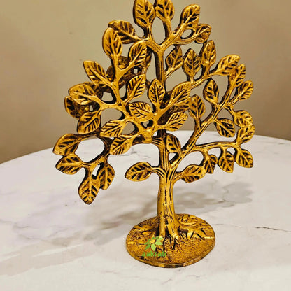 Brass Kalpavriksha Tree | Tree of Life Showpiece for Home Decor & VastuPremium Brass Kalpavriksha Tree |Vastu Positive Energy Decor |Festival Gift Item (Yellow,6 Inch)