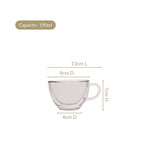 Cafe Style Glass Double Wall Tea Coffee Cup Set Of 4 190ml Nestasia