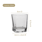 Square Base Whiskey Glass Set Of 6 250ml Nestasia