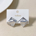 Minimalist Abstract Trapezoid Silver Studs Nestasia