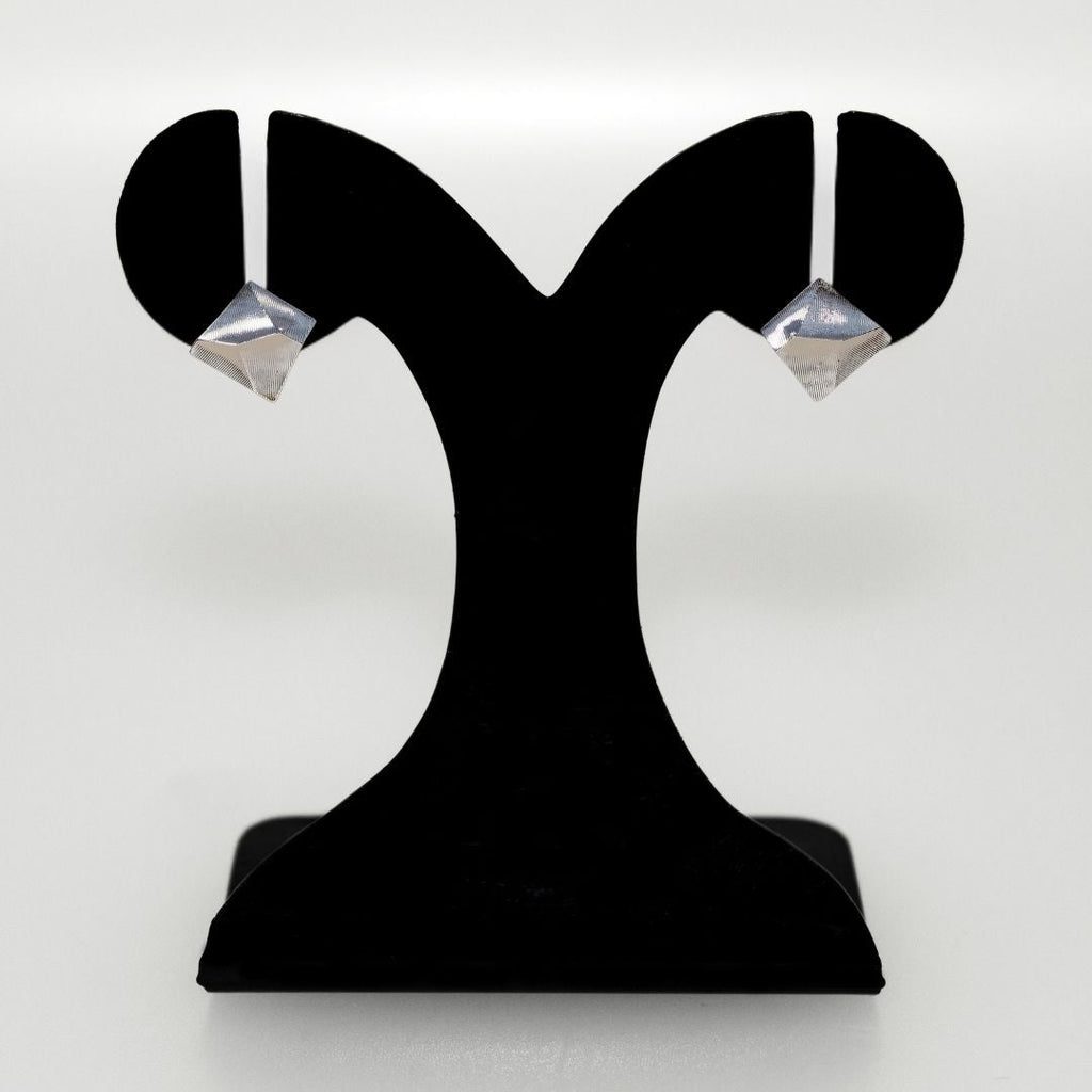 Minimalist Abstract Trapezoid Silver Studs Nestasia