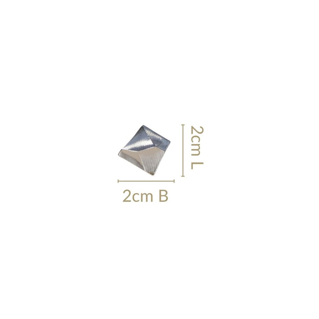 Minimalist Abstract Trapezoid Silver Studs Nestasia