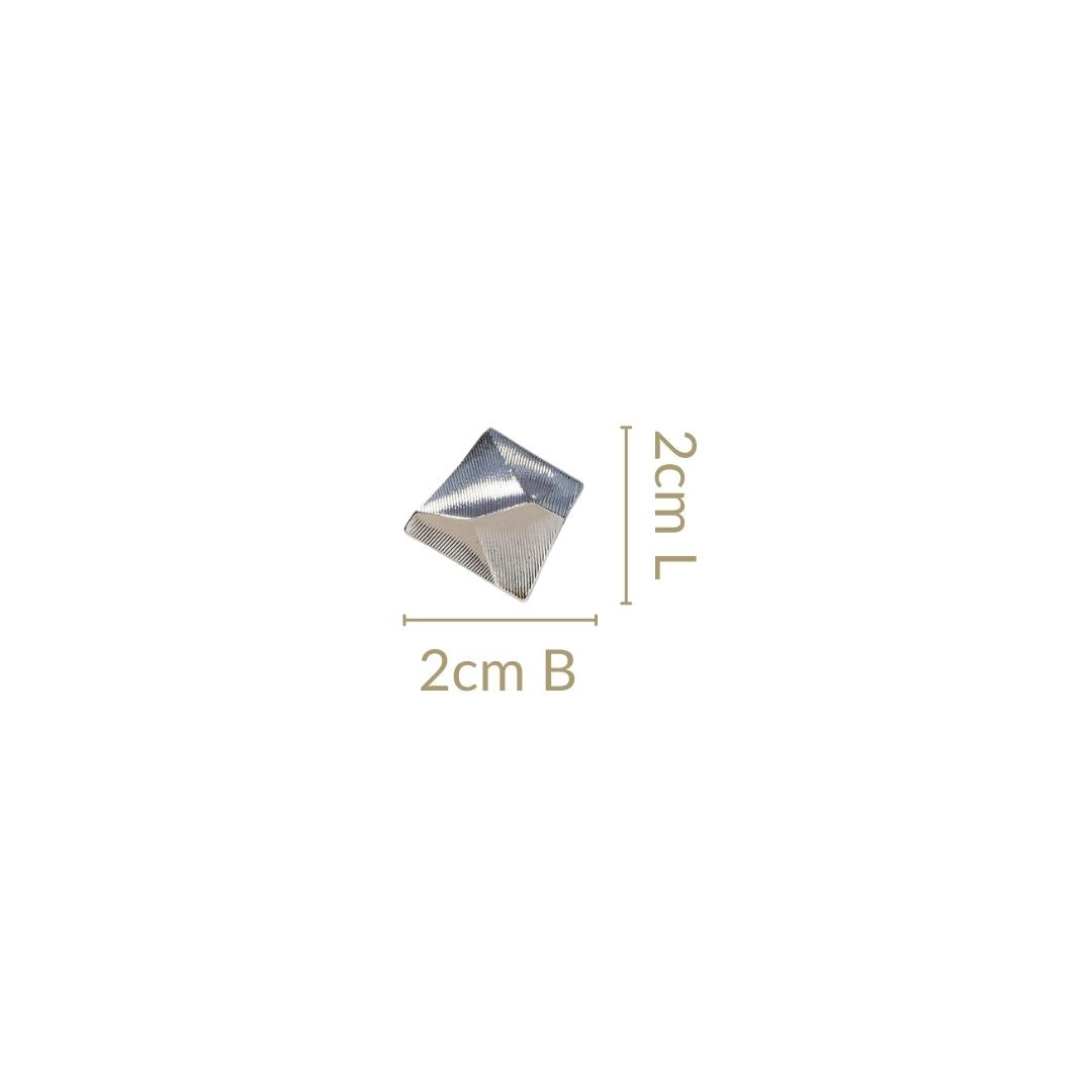 Minimalist Abstract Trapezoid Silver Studs Nestasia