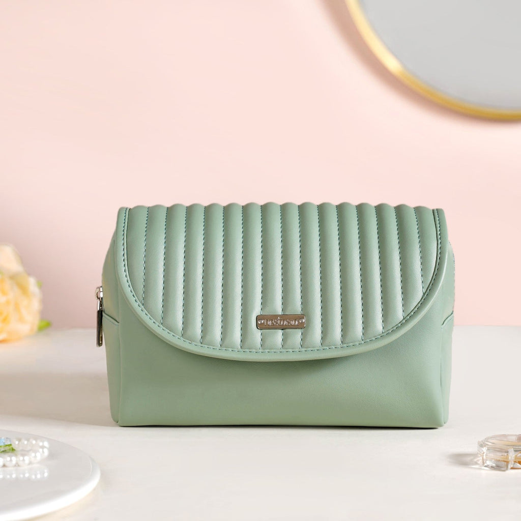 Multicompartment Travel Makeup Pouch Mint Green Nestasia