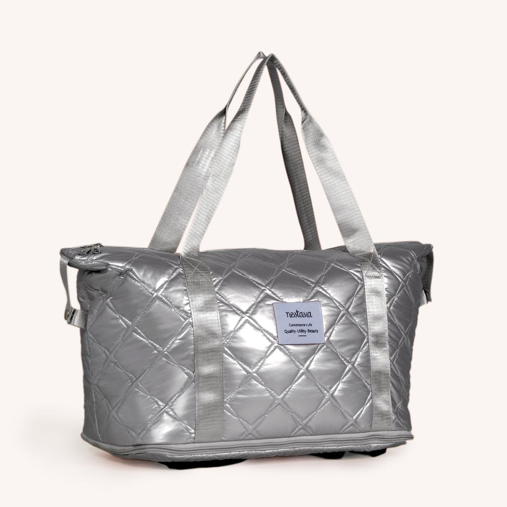 Movo Expandable Travel Bag With Removable Wheels Silver Nestasia