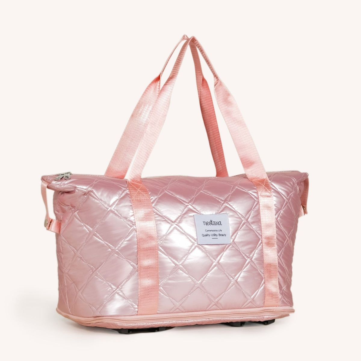 Movo Adjustable Travel Bag With Detachable Wheels Pearl Pink Nestasia