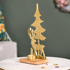 Gold Reindeer Showpiece With Tea Light Holder Nestasia