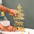 Gold Reindeer Showpiece With Tea Light Holder Nestasia