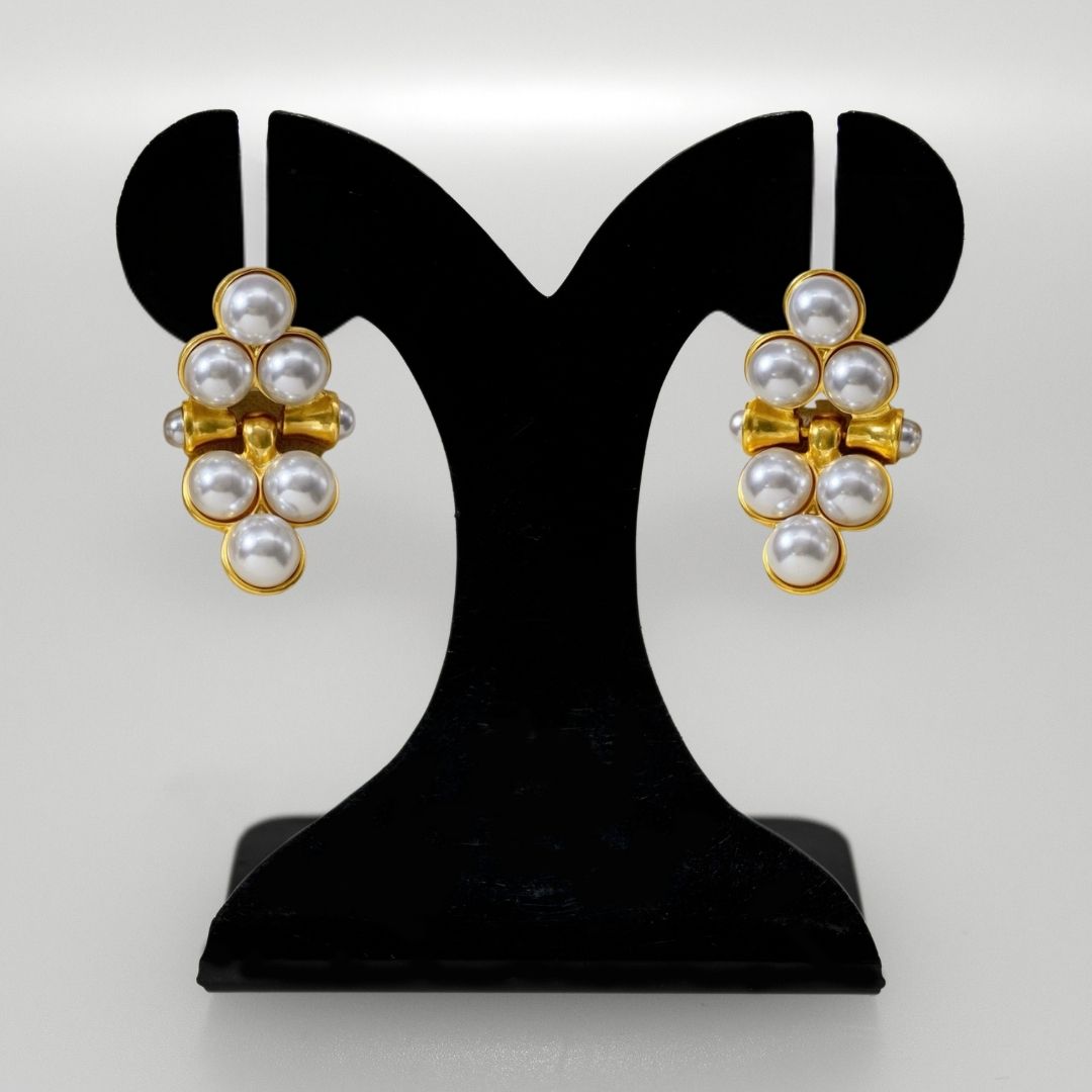 Triad Of Pearls Earrings Nestasia