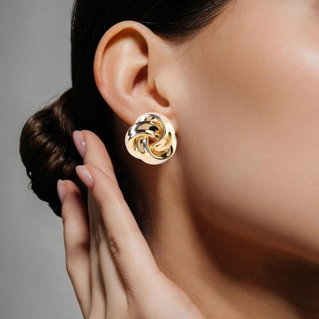 Triquetra Trinity Knot Gold Earrings Nestasia