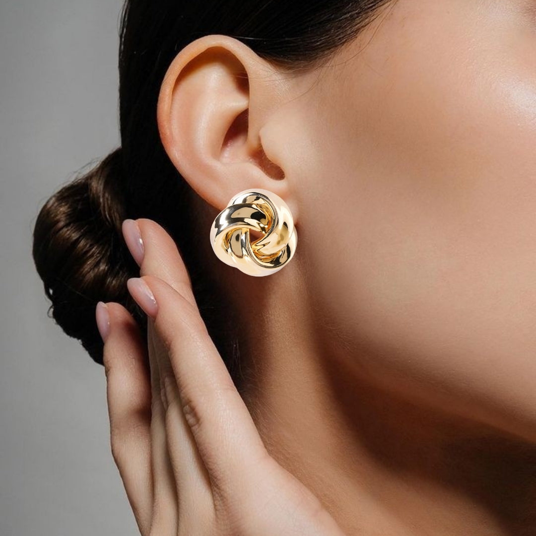 Triquetra Trinity Knot Gold Earrings Nestasia