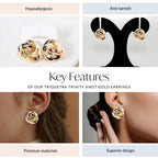 Triquetra Trinity Knot Gold Earrings Nestasia