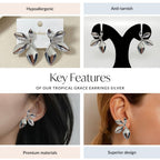 Tropical Grace Earrings Silver Nestasia
