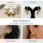 Tropical Grace Earrings Gold Nestasia