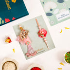 Pink Floral Rakhi And Lumba Gift Set Nestasia