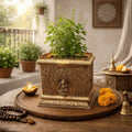 Brass Lakshmi Design Tulsi Planter / Pot Vedansh Craft