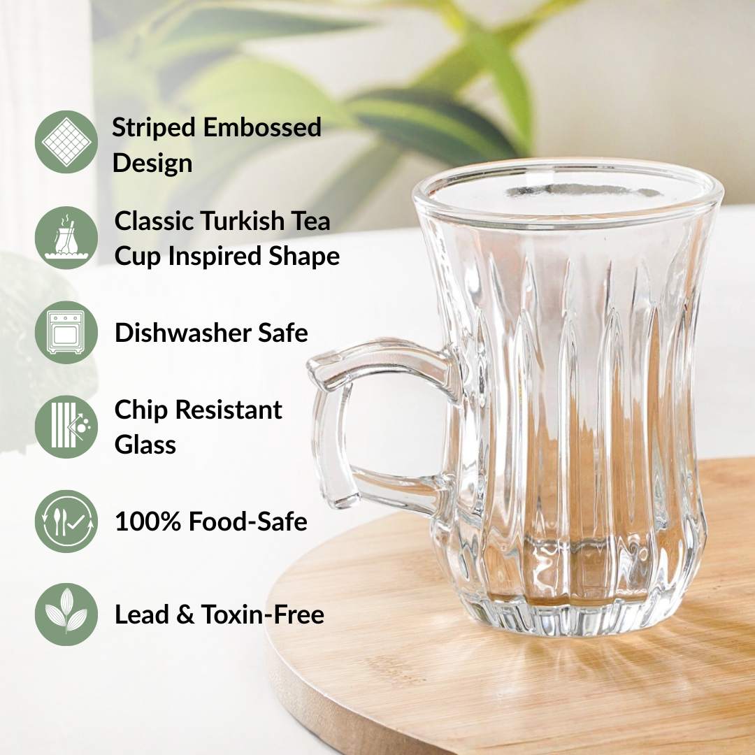 Turkish Tea Cup Set Of 6 150ml Nestasia