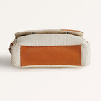 Beige And Tan Vegan Leather Shoulder Bag Nestasia
