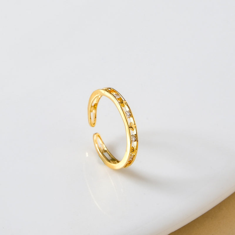 Stargaze Twin Band Gold Ring Nestasia