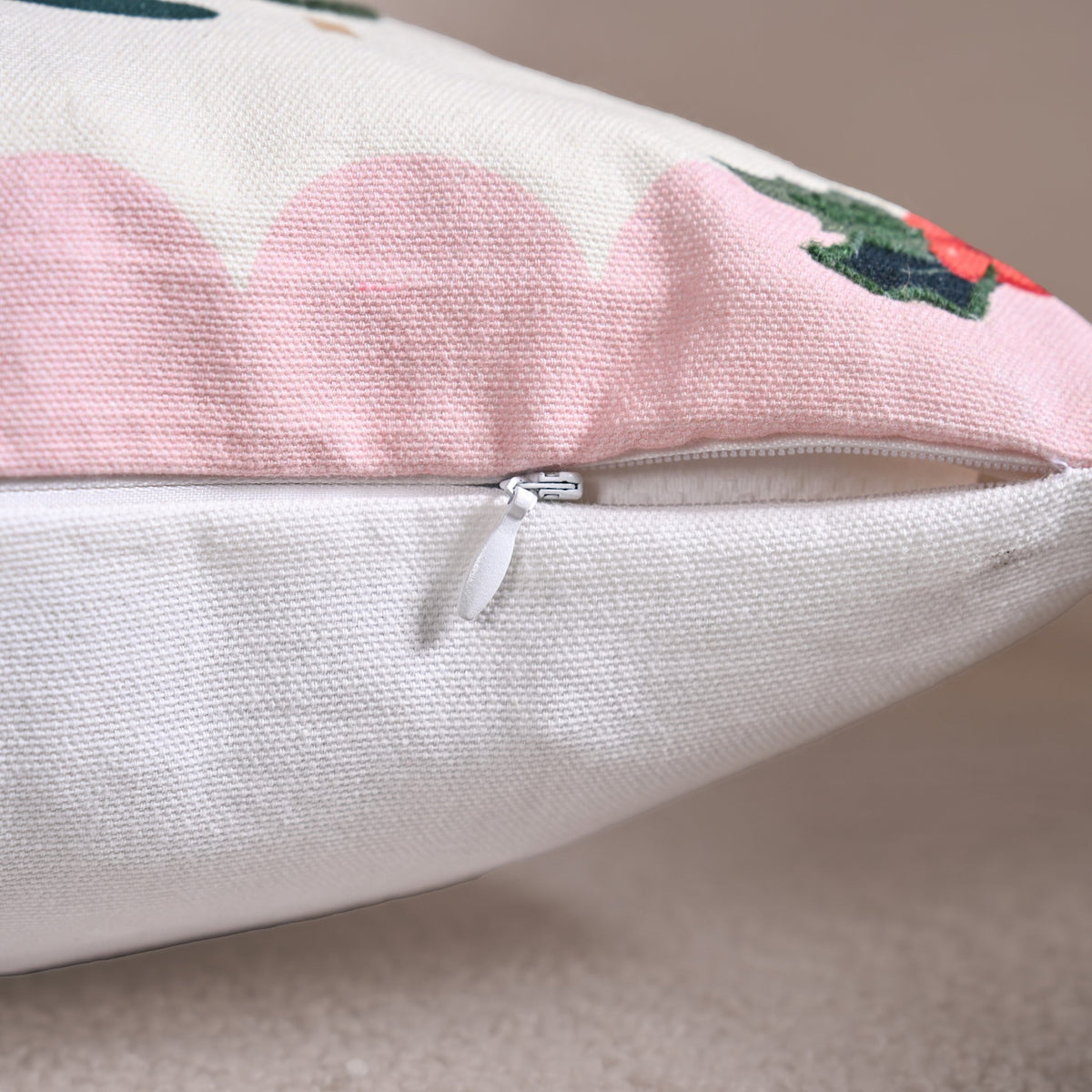 Twin Reindeers Embroidered Cotton Cushion Cover 40x40cm Nestasia