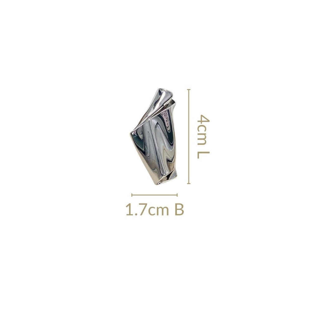 Twisted Form Drop Earrings Silver Nestasia