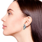 Twisted Form Drop Earrings Silver Nestasia