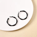 Twisted Multi Layered Black Hoop Earrings Nestasia
