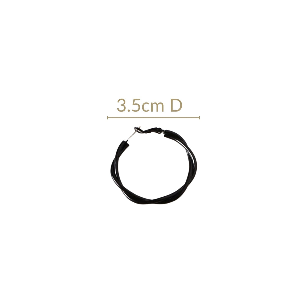 Twisted Multi Layered Black Hoop Earrings Nestasia