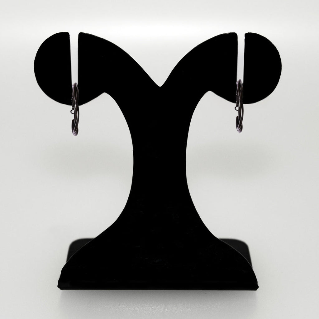 Twisted Multi Layered Black Hoop Earrings Nestasia
